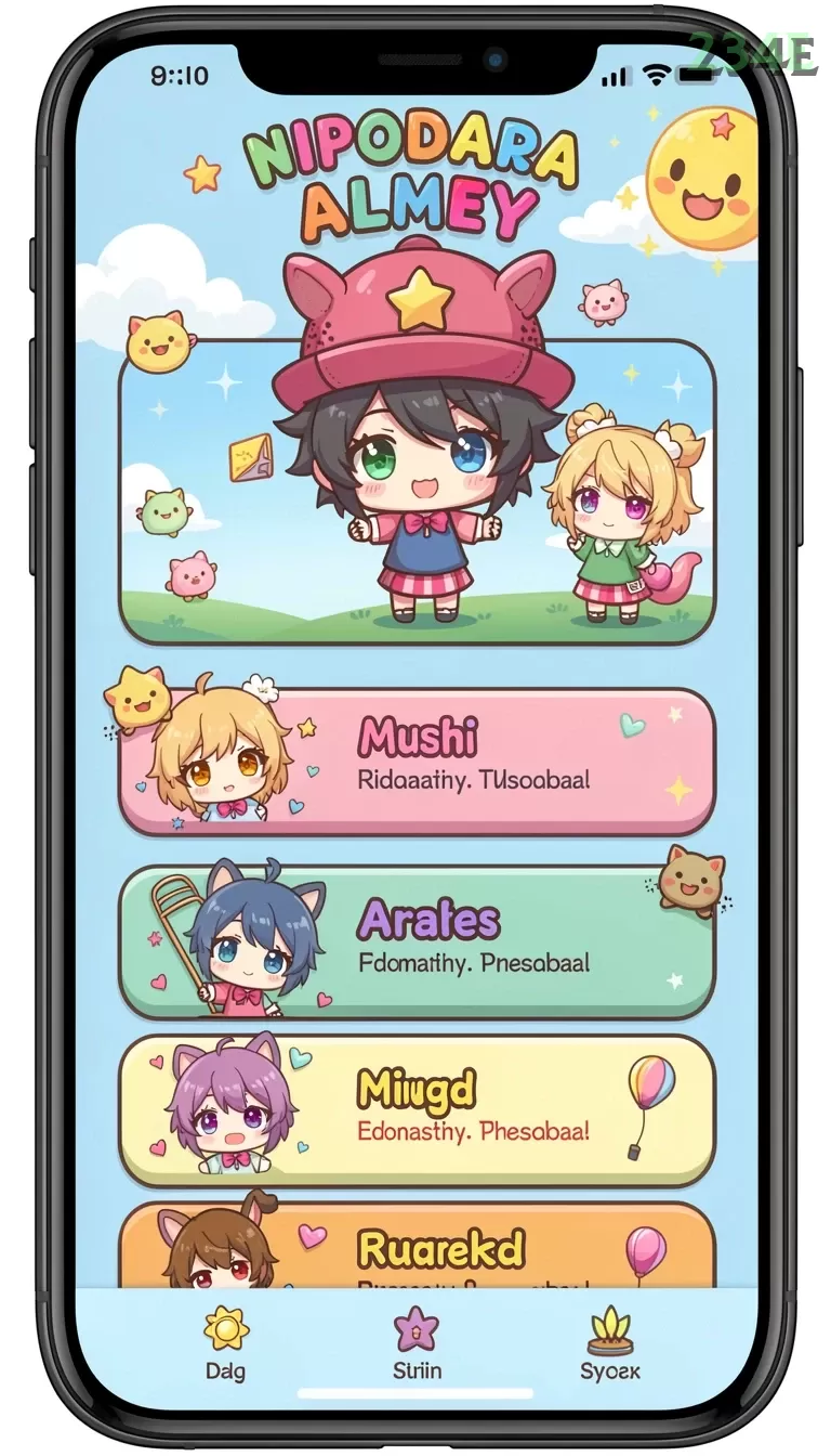 Cuplikan layar 555ZK — menu navigasi
