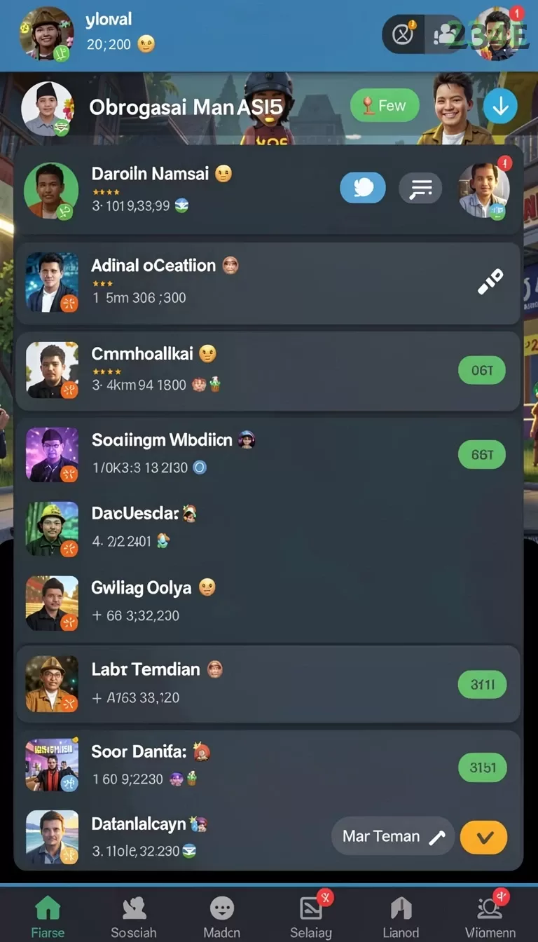 Cuplikan layar JAVA303 — menu navigasi